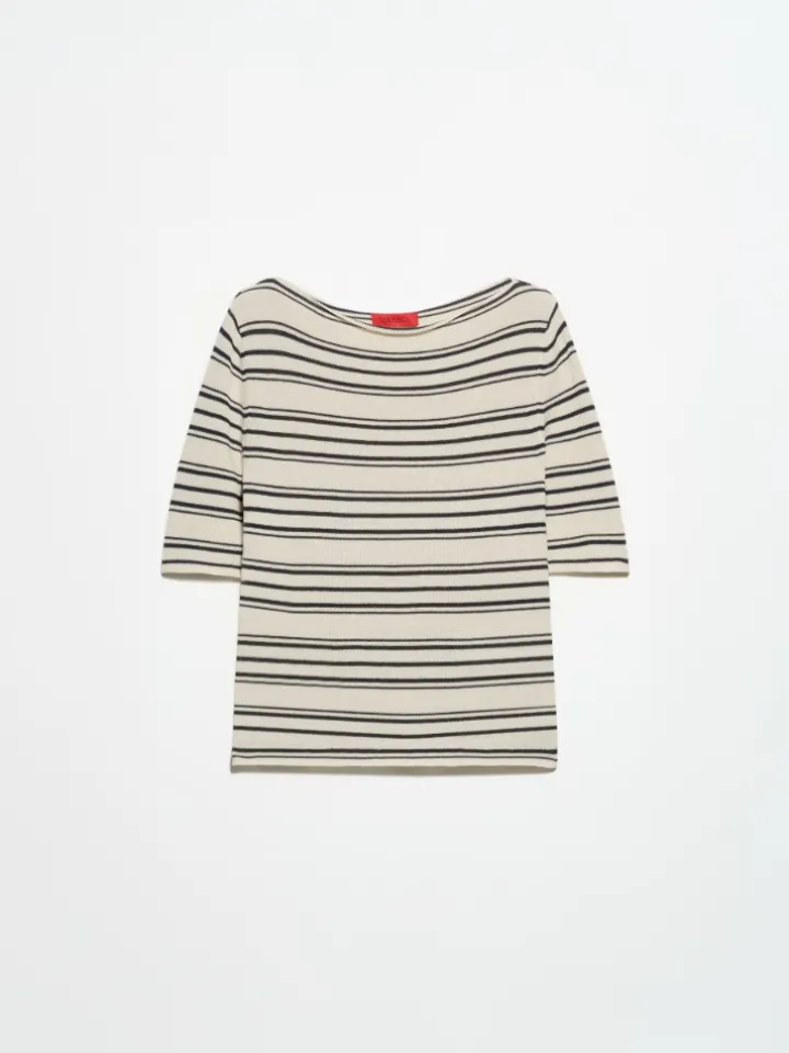 Crepe knitted T-shirt - wool white