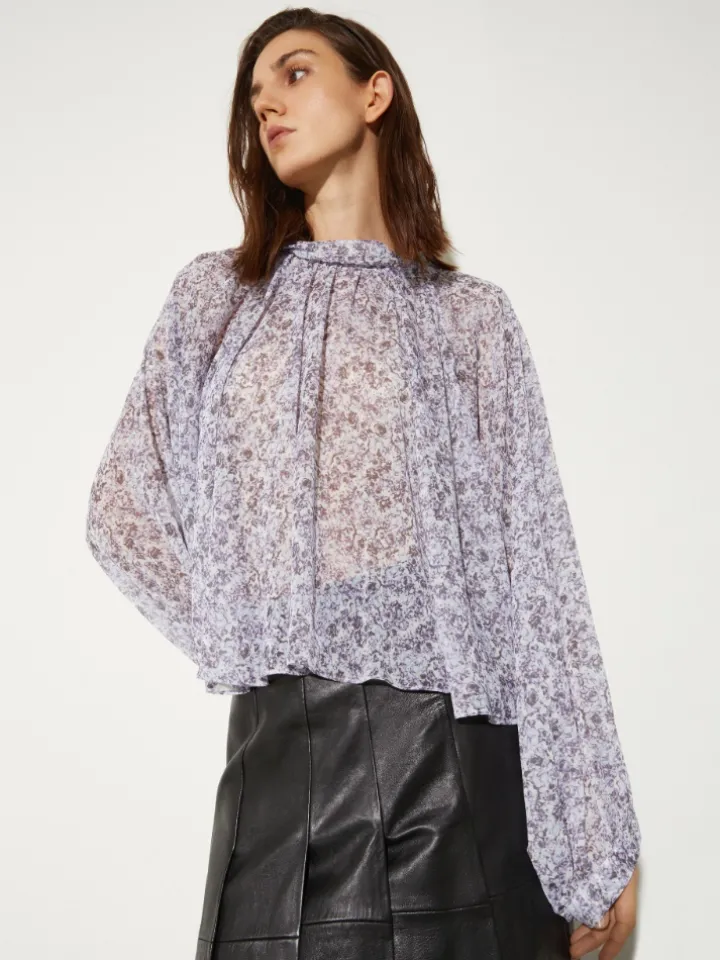 Crepon circle shirt - aubergine