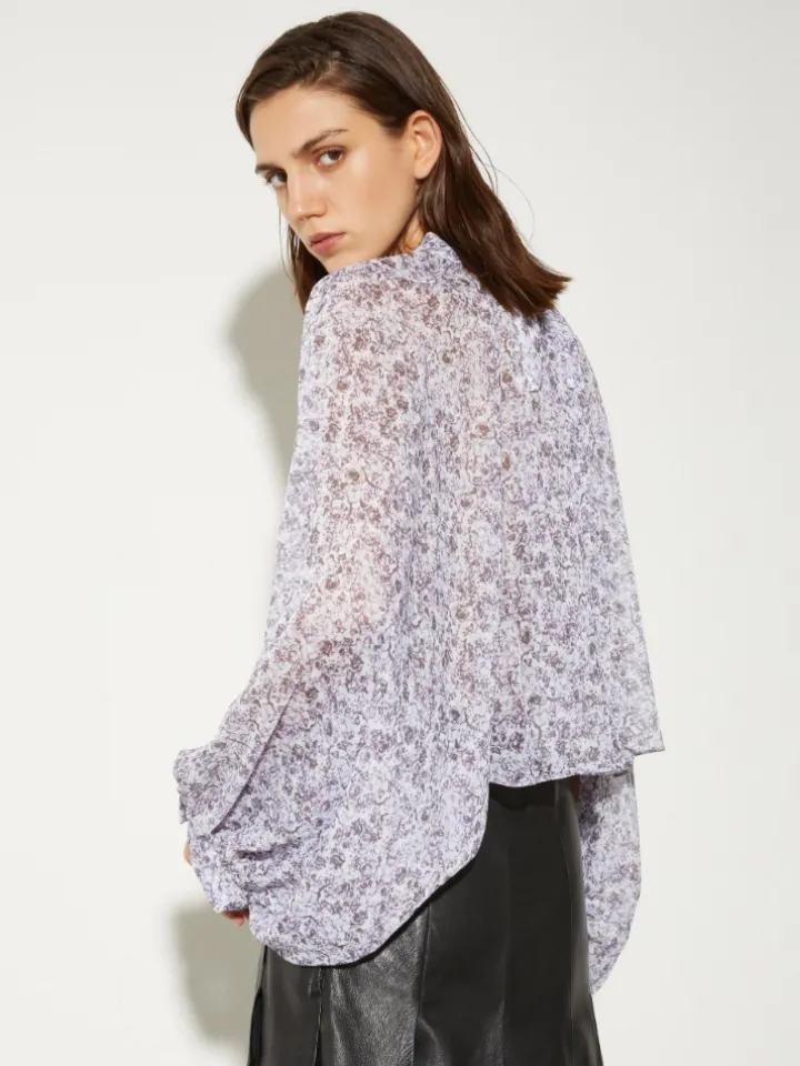 Crepon circle shirt - aubergine