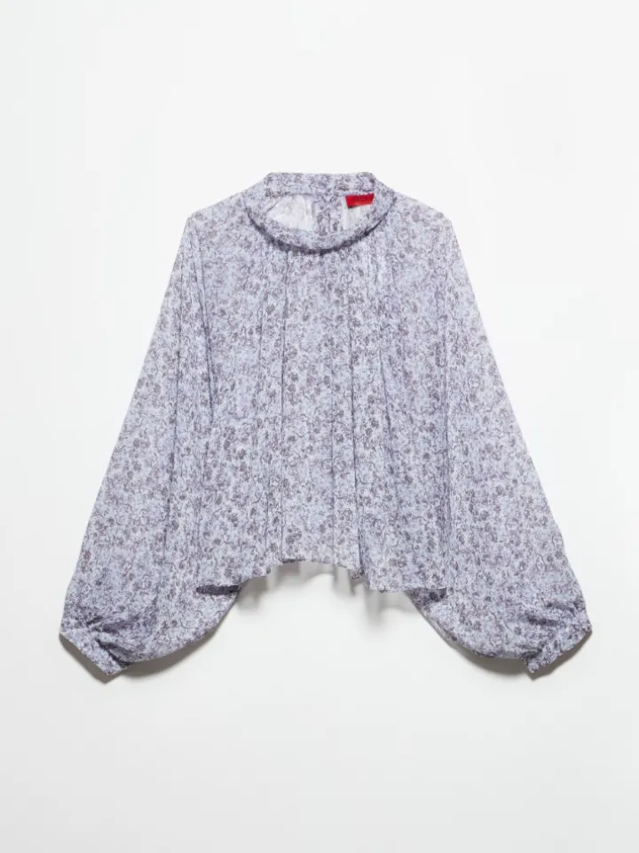 Crepon circle shirt - aubergine