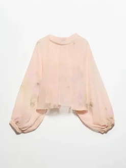 Crepon circle shirt - peach