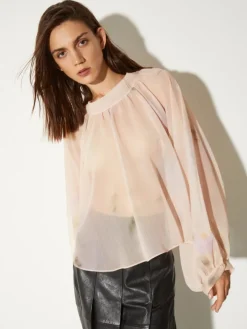 Crepon circle shirt - peach