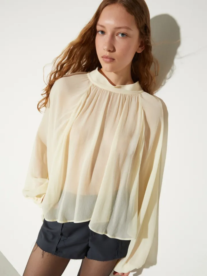 Crepon circle shirt - vanilla
