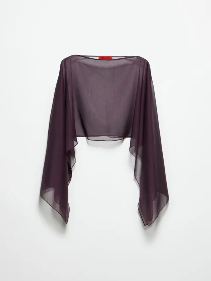 Crepon shrug - aubergine