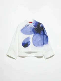 Cropped cotton-poplin shirt - cream