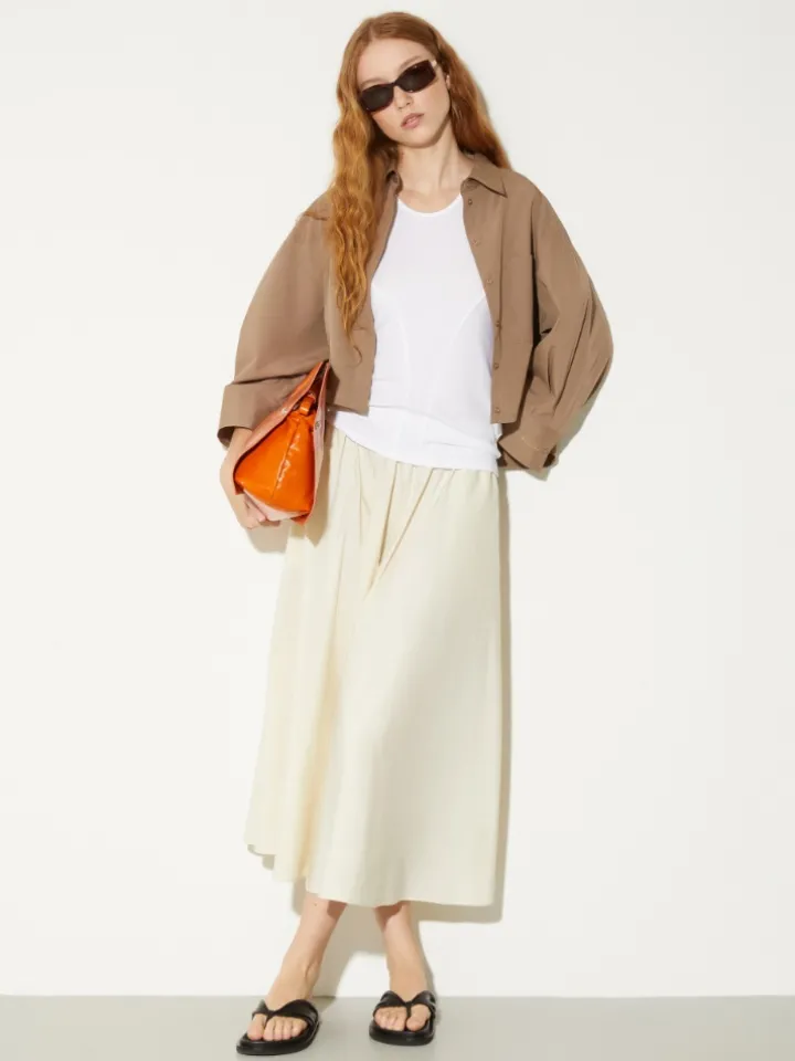 Cropped cotton-poplin shirt - turtledove