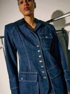 Denim jacket Sami Miró &Co.llaboration - midnightblue