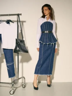Denim skirt Sami Miró &Co.llaboration - midnightblue