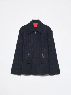 Detachable-sleeve jacket - navy