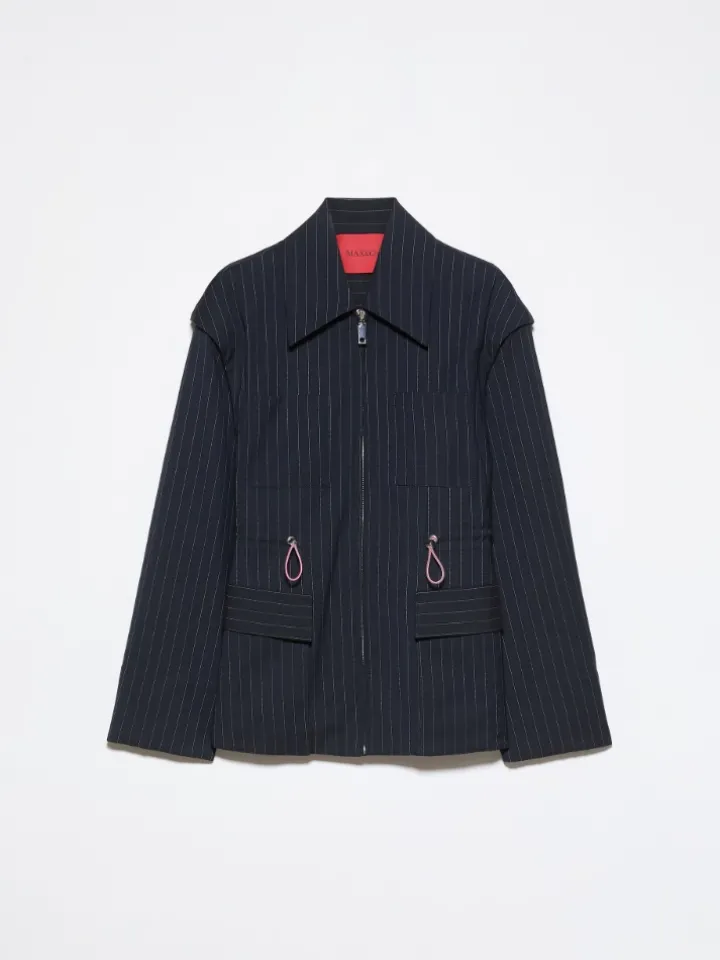Detachable-sleeve jacket - navy