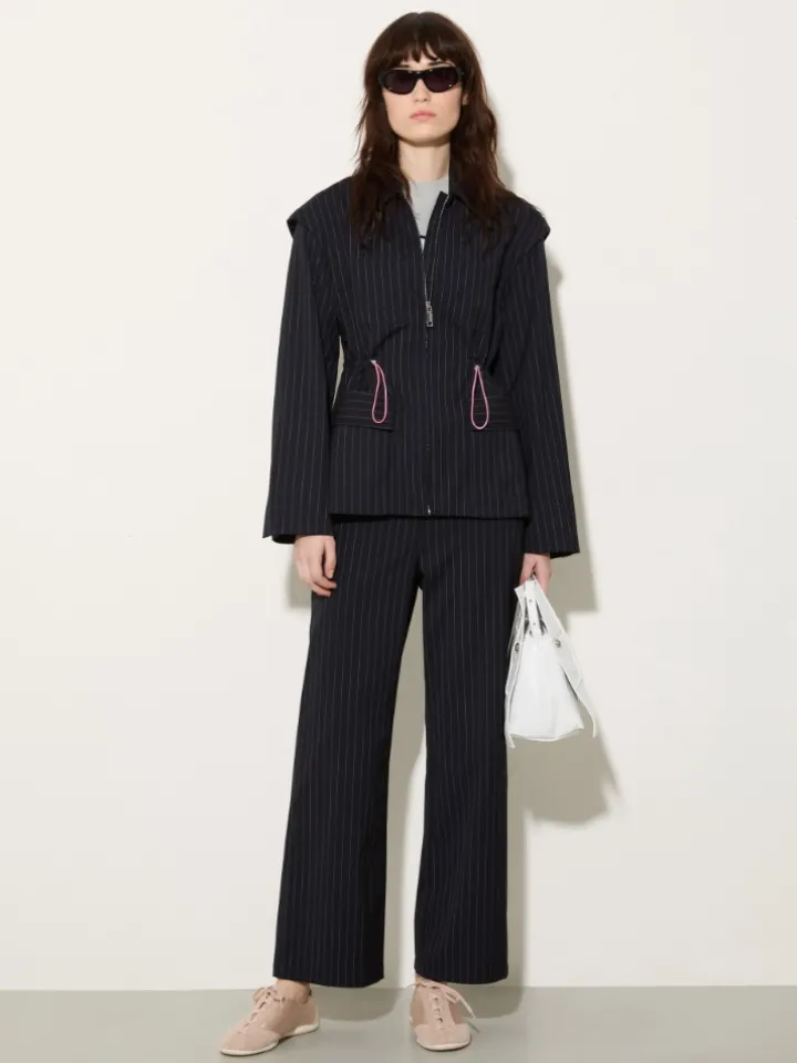 Detachable-sleeve jacket - navy