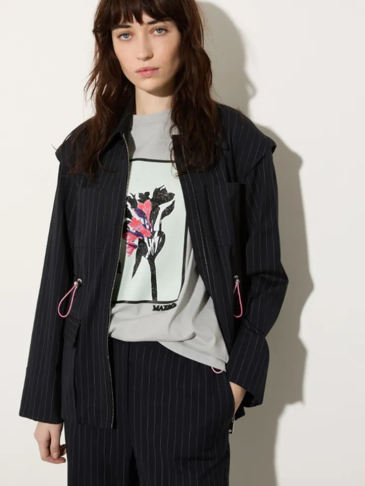 Detachable-sleeve jacket - navy