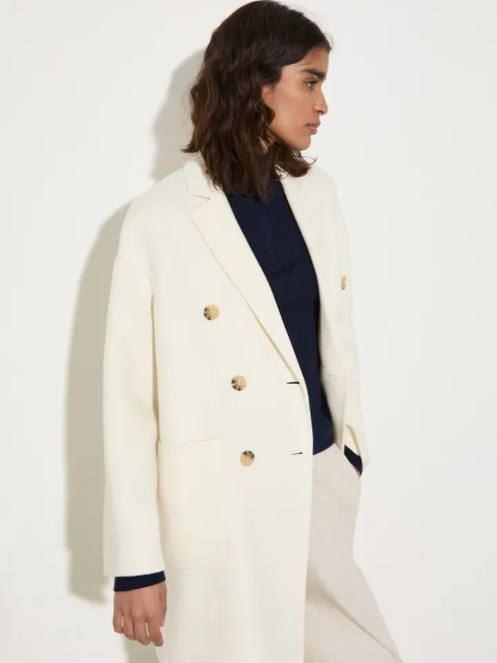 Double-sided wool coat - wool white