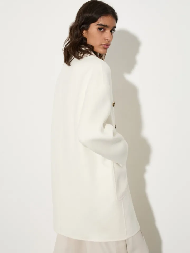Double-sided wool coat - wool white