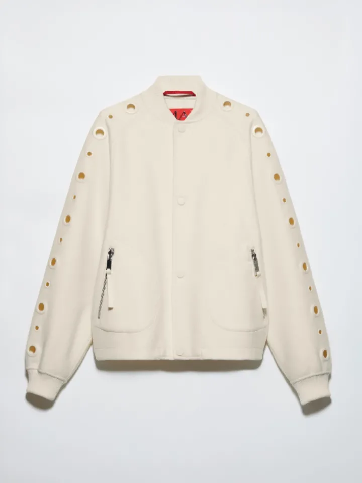 Double-woven wool bomber jacket - ice