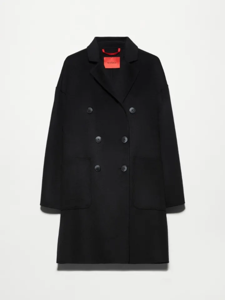Double-woven wool coat - black