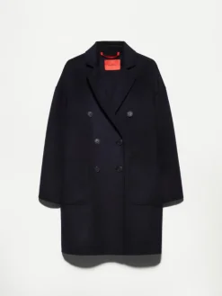 Double-woven wool coat - navy