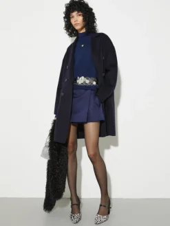 Double-woven wool coat - navy