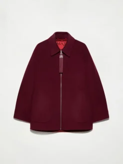 Double-woven wool jacket - bordeaux