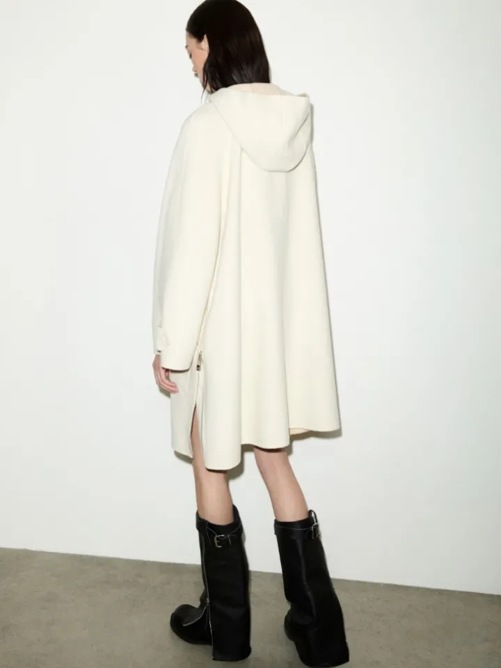 Double-woven wool parka - wool white
