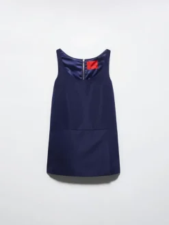 Duchesse-satin mini dress - navy