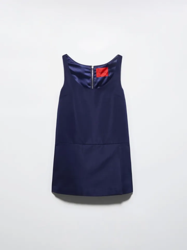 Duchesse-satin mini dress - navy