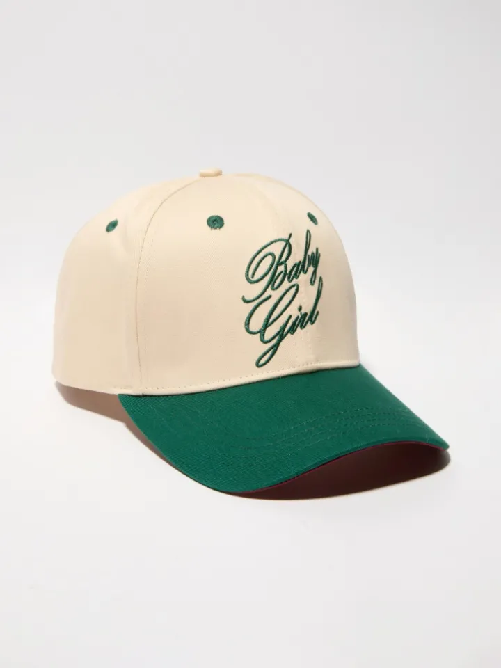 Embroidered baseball cap - cream