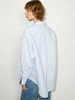 Embroidered linen shirt - navy