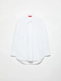 Embroidered poplin shirt - optical white