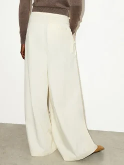 Extra-wide cotton trousers - wool white