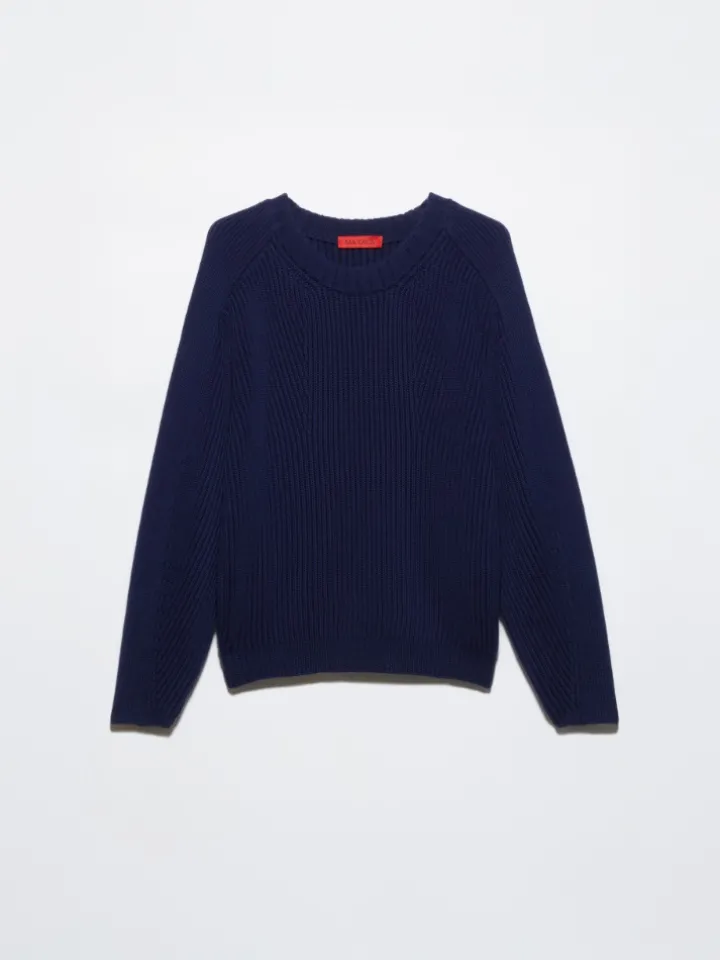Fisherman's rib-knit jumper - navy