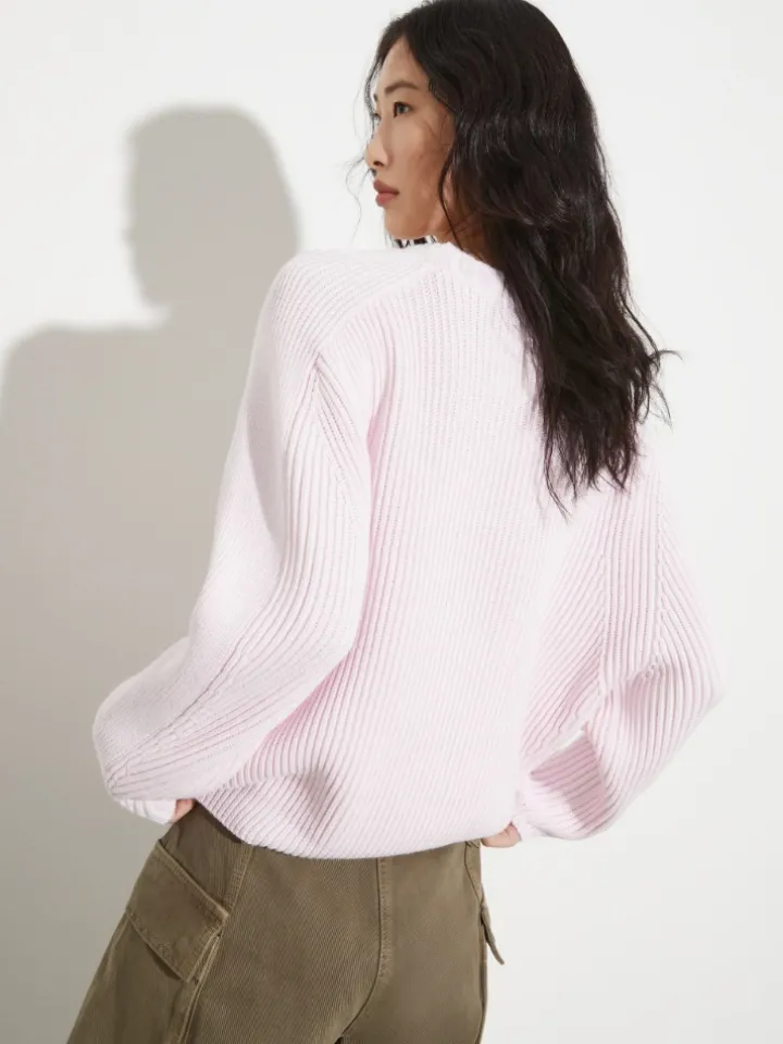 Fisherman's rib-knit jumper - pink