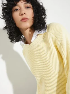 Fisherman's rib-knit jumper - vanilla