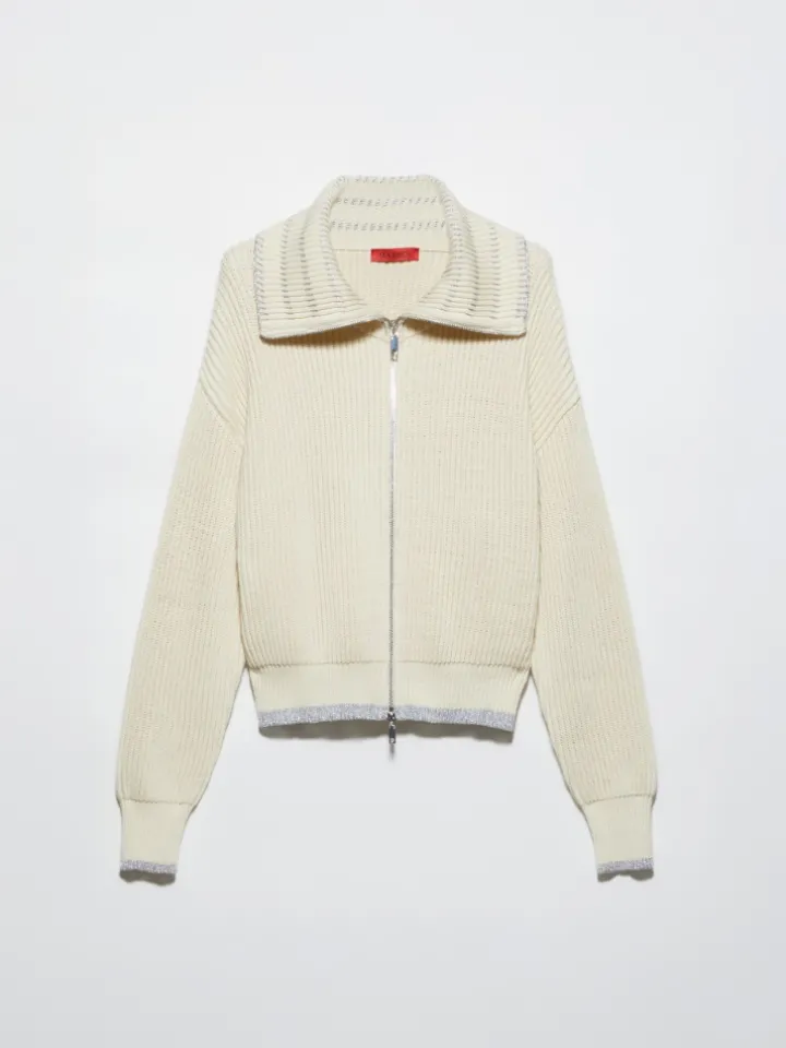 Fisherman’s rib knitted jacket - milk