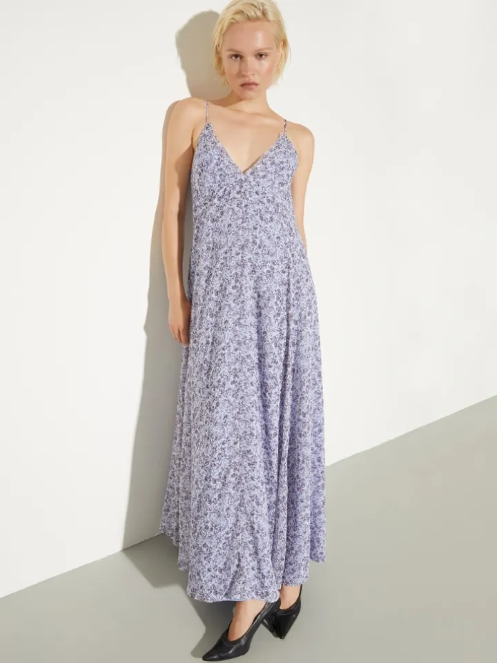 Flared maxi dress - aubergine