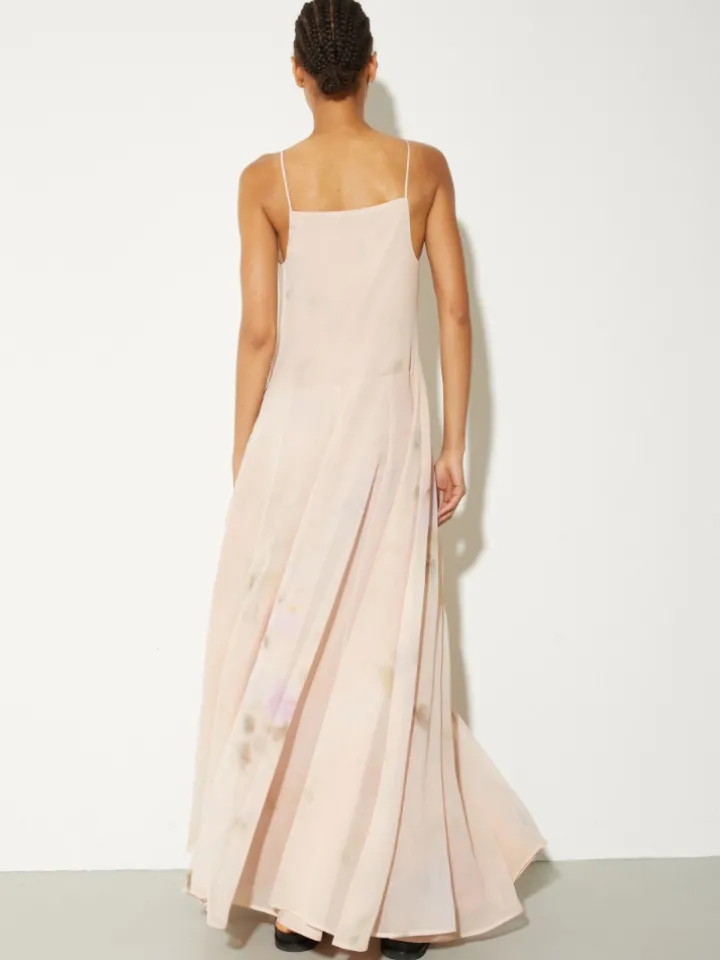 Flared maxi dress - peach