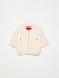 Fleece and basketweave jacket - milk