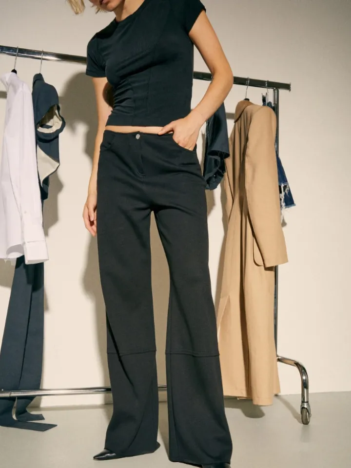 Fleece trousers Sami Miró &Co.llaboration - black
