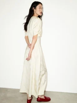 Floral jacquard dress - banana