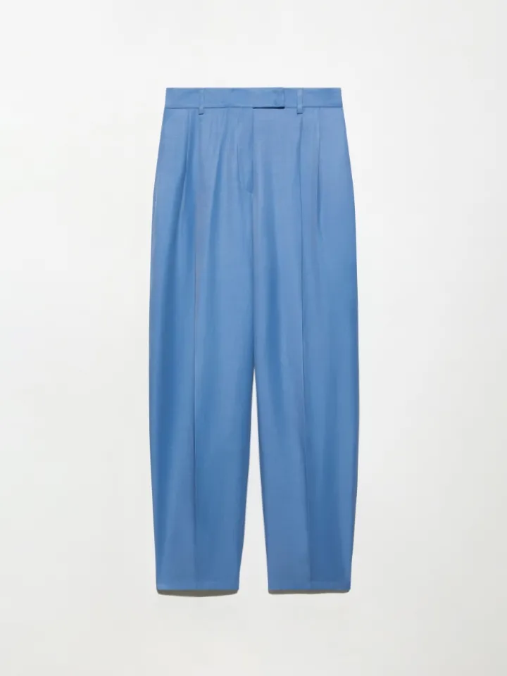 Flowing barrel-leg trousers - avio