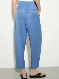 Flowing barrel-leg trousers - avio