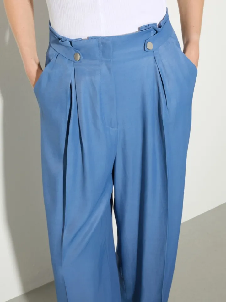 Flowing paperbag trousers - avio