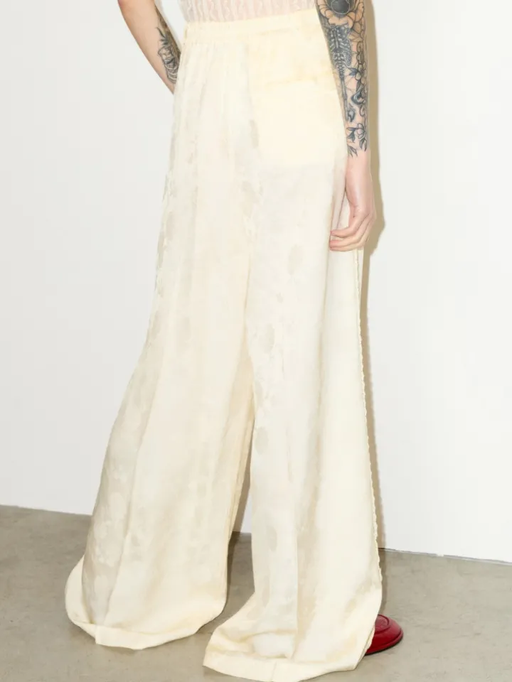Fluid jacquard trousers - banana