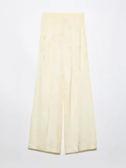 Fluid jacquard trousers - banana