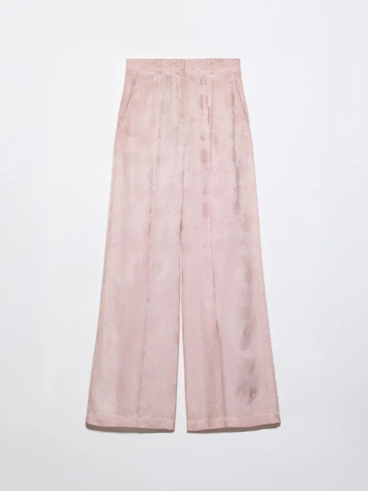 Fluid jacquard trousers - pink
