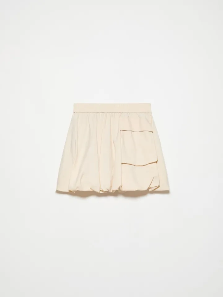 Fluid nylon mini bubble skirt - milk