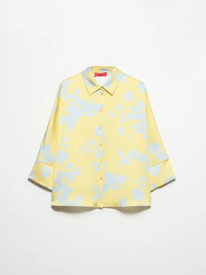 Fluid satin shirt - lemon
