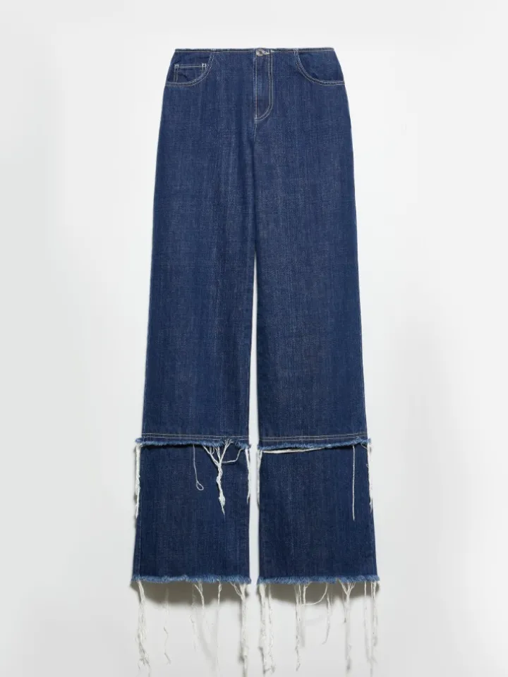 Frayed jeans Sami Miró &Co.llaboration - midnightblue