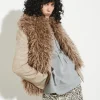Frisé plush stole - turtledove