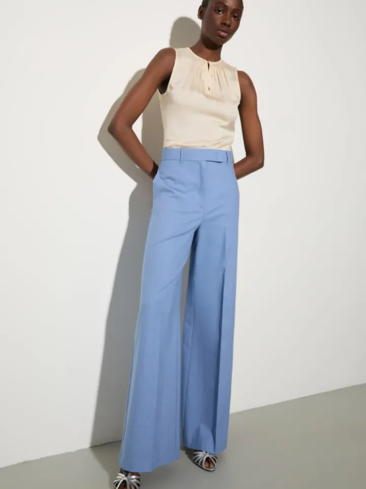 Gabardine straight trousers - avio